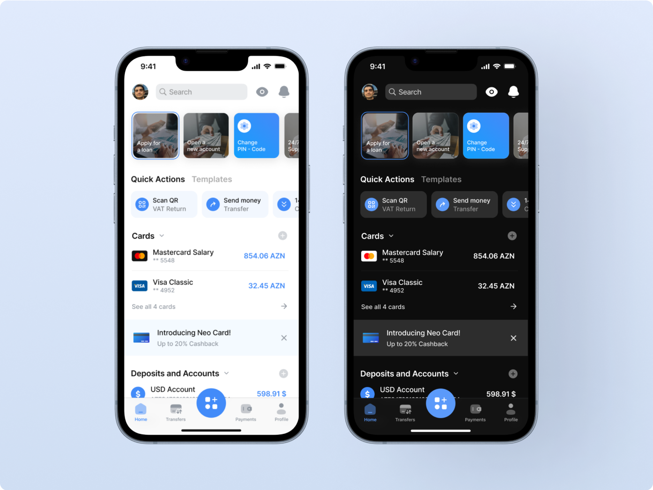Mobile Banking App Redesign bank banking app blue finance mobile banking money ui user interface