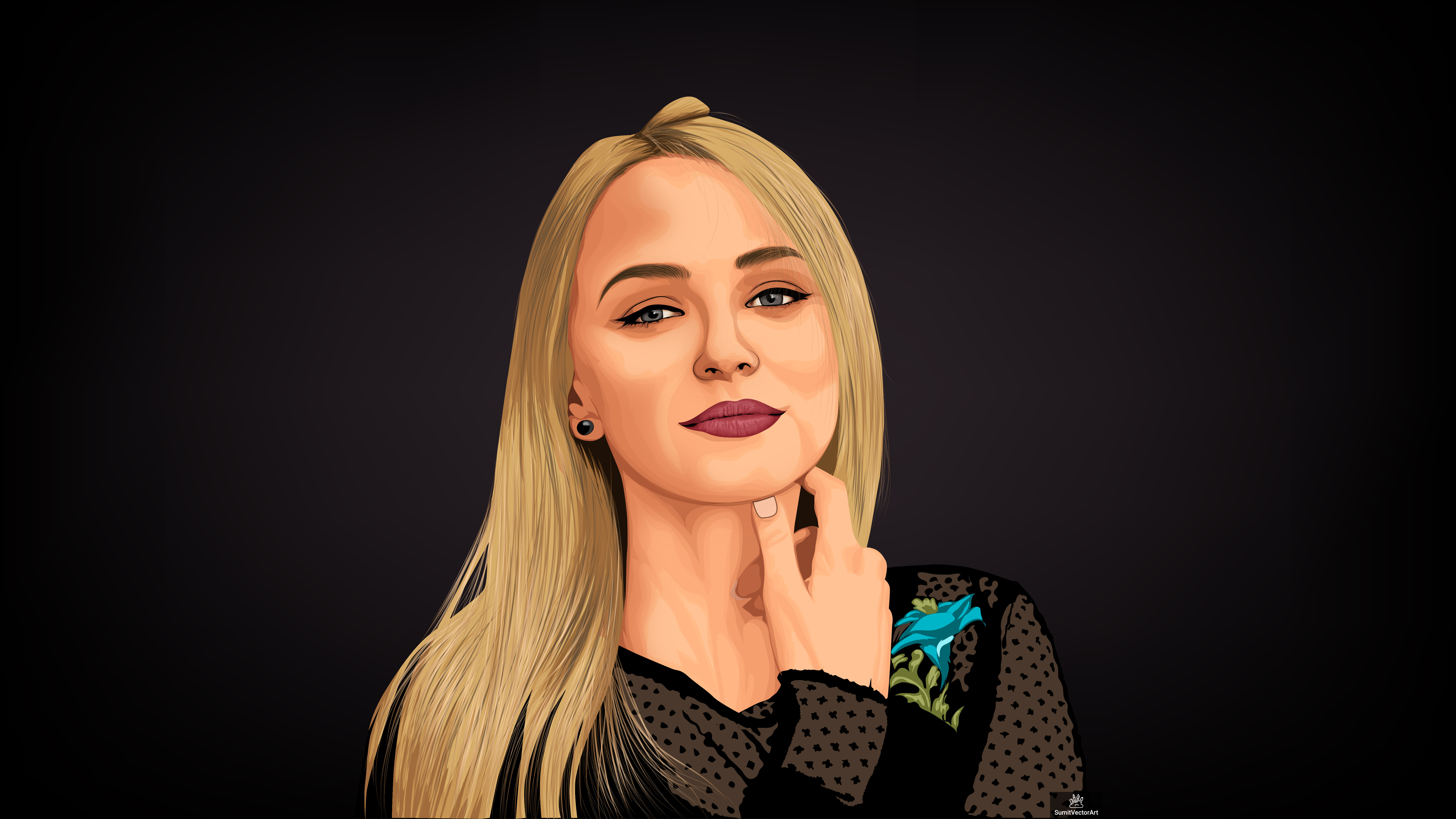 Graceful Beauty: Digital Vector Portrait Illustration adobe illustrator artist cartoon digital art digital illustration digital portrait dribbble artist graphic design illustration line art portrait portrait art portrait illustration portrait painting sumitvectorart vector vector art vector artist vector illustration vector portrait