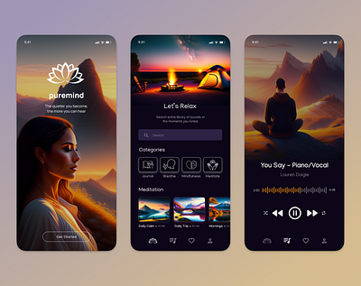 Meditation App UI app dailyui design ui