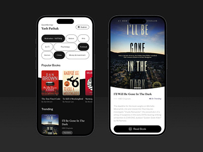 Book Reading App UI Design. book book app branding design ebook graphic design ui