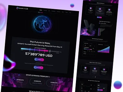Orbitium - NFT landing page design app design branding crypto crypto website design graphic design landing landing websites logo mockup nft nft landing page nft marketplac nft web nft website nft website landing page ux webdesign website website design