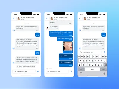 Chat UI design - medical app app design chat chat design chat ui ios app ios design mobile design redesign ui