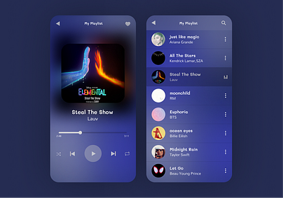 09 Music player appdesign dailyui dailyuichallenge figma moderndesign musicplayer