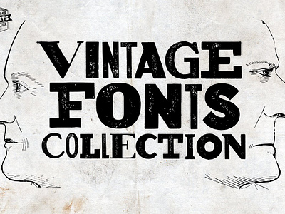 Vintage Fonts Collection - 18 fonts 3d distressed grunge letterpress old fonts retro retro fonts