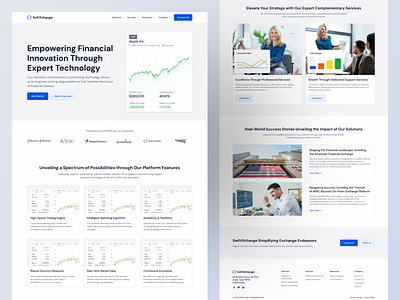 SoftXchange: Elevate Your Financial Services with our Template advisor agency website business clean company consultancy consulting corporate figma template finance financial homepage landing page landingpage minimalist services ui ux webdesign website