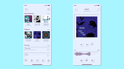 Audio streaming app app audio design inspiration ios app mobile music neumorphic neumorphism streaming ui ui design ux ux design