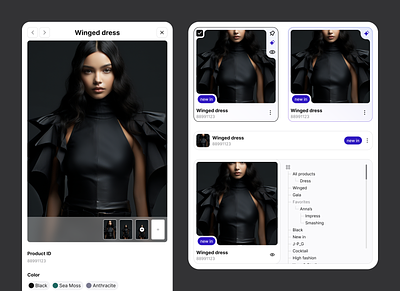 Product card components for fashion ai apparel depict design ecommerce fashion product store ui ux