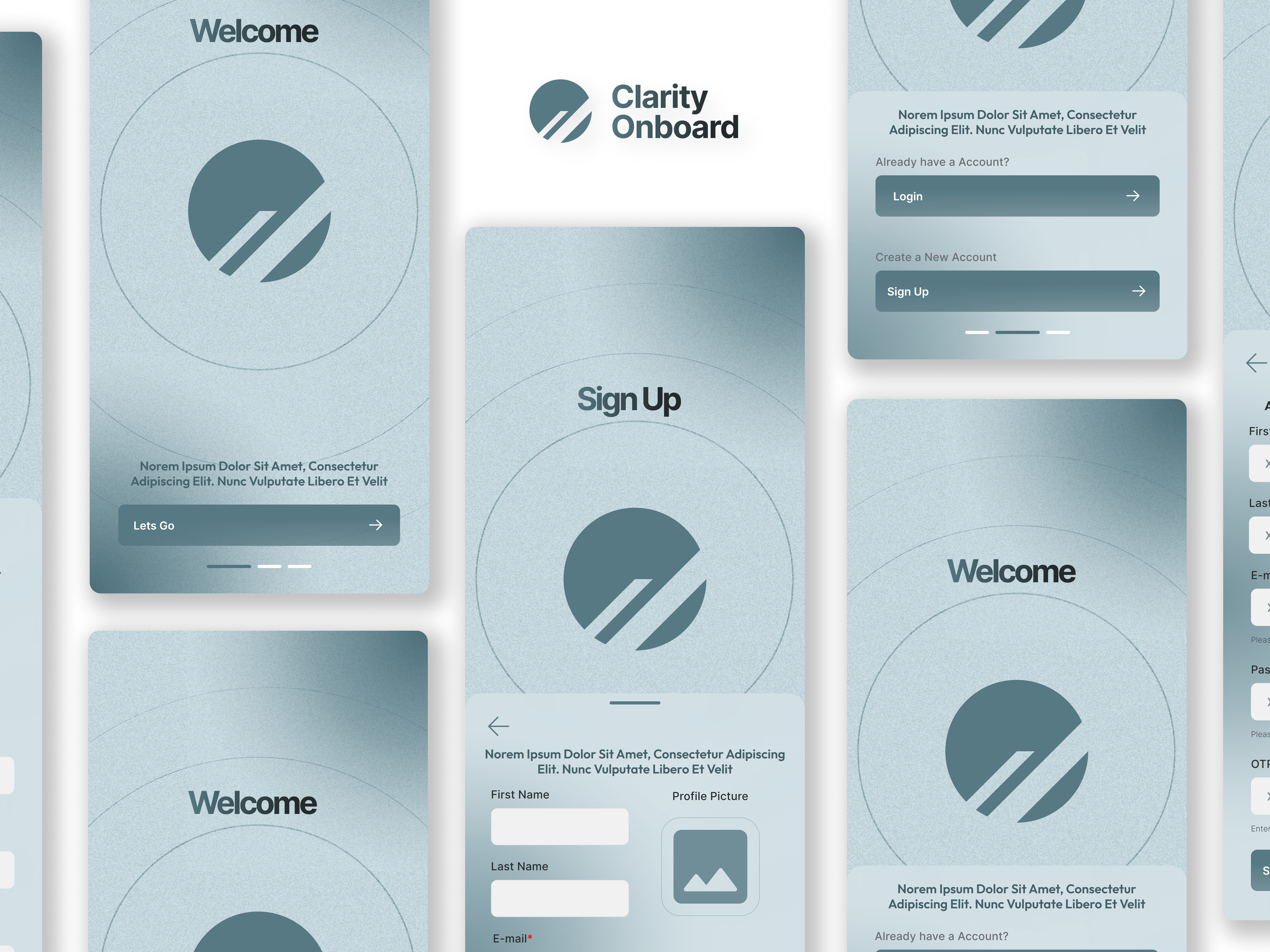 Clarity Onboard - Simplified Onboarding branding design login onboarding signup ui uiux ux