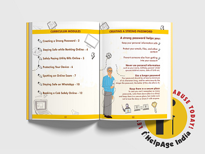Helpage India - Cyber security Book for Elderly book bookcoverdesign bookdesigning branding graphic design illustrator ui vectorart vectordesign