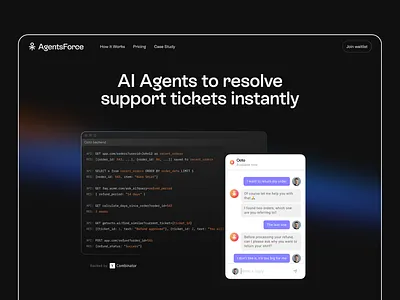 Octo: AI-trained support agents from historical data ai tool branding chat bot conversational ai landing page logo motion graphics space