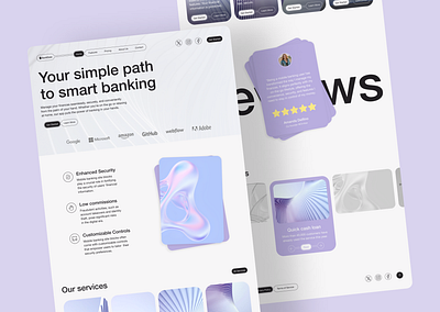 Digital Banking (Finance) Landing Page app bank banking branding design digital figma finance hero screen landing landing page lavender logo modern purple ui uxui web design