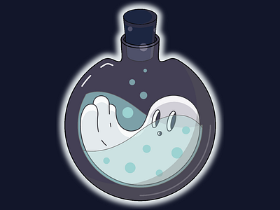 Ghost in a Bottle illustration branding character design cute character design designer drawing fun illustration funny ghost glass graphic design halloween illustration illustrator logo logo design object potion vector witch craft