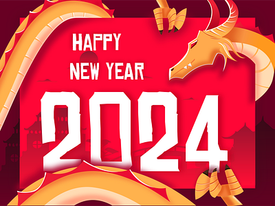 2024—the Year of the Dragon! graphic design