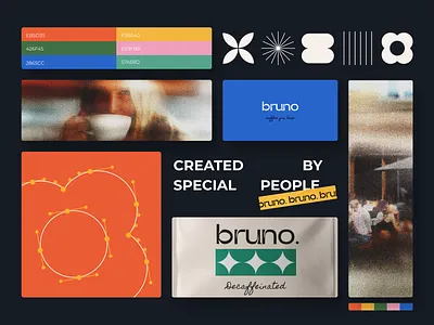 Bruno - Brand Identity for Cafe brand identity branding cafe cards coffee graphic design icons identity illustration styleguide typography