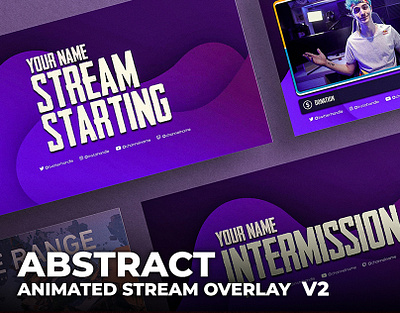 Abstract Animated Stream Overlay Template badge behance branding clean design clean ui custom graphic design icon illustration logo overlay stream overlay stream package streamer twitch twitch pack twitch stream pack valorant valorant overlay valorant stream pack