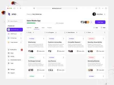 XPRO - Task Management Dashboard analytics app app design dashboard dashboard design data design desktop management team planner product design project analytics project management project management board saas dashboard task team team manager ui visual design uiux