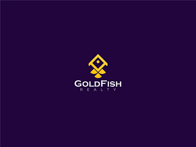 GoldFish asset estate fish gold house housing land logo market property realestate realty residency simple