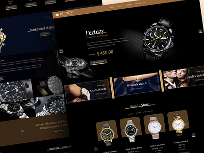 BRIONZZ - Watch Store Landing Page design trendy inspiration landing page landing page design luxury page minimalist modern page page design ui uiux user experience user interface user interface design ux viral watch watch page watch store website
