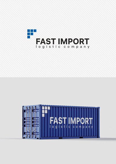 Fast Import branding design flat logo minimal vector