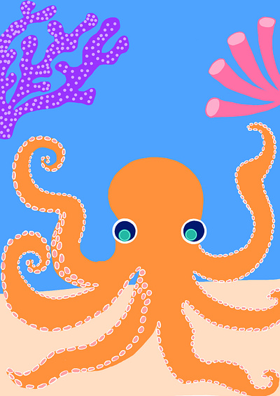 Octopus aqua life coral reef cute octopus octopus octopus art octopus illustration octopus in water octopus tentacles orange octopus water