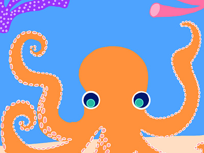 Octopus aqua life coral reef cute octopus octopus octopus art octopus illustration octopus in water octopus tentacles orange octopus water