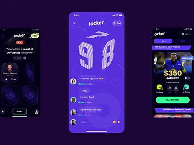 Locker App app betting branding football game interface mobile quiz sport ui ux win