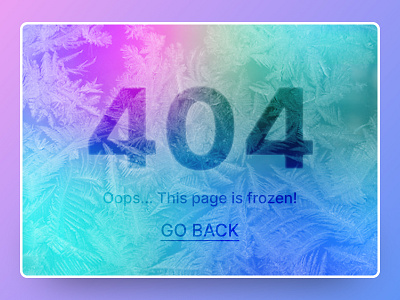 Frozen page 404 404 design error frozen ice icy texture texture ui ux web design winter