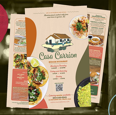 Menu Design - Casa Carrion branding design food food menu food menu design graphic design graphics menu design restaurant restaurant menu