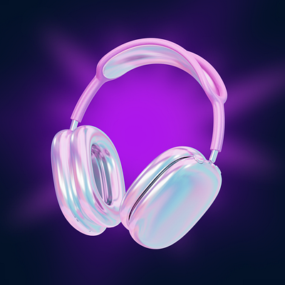 Headphones 3d blender branding design figma headphones illustration music style ui web