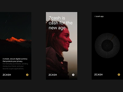 Zcash visual identity banner branding design graphic design identity instagram logo minimal mobile outer outer studio responsive design social media socials stories typography ui ui design ux design web design