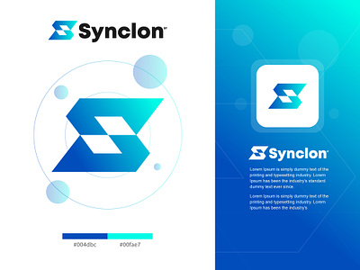 Synclon ai app apparel application branding creative logo logo logo design logo designer logo maker modern logo software sports tech tech logo technology ui visual identity web website