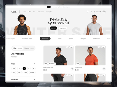 Product Store page (Culd🏋🏻) clean gym gym wear health minimalistic product product page sport ui uiux ux web design website