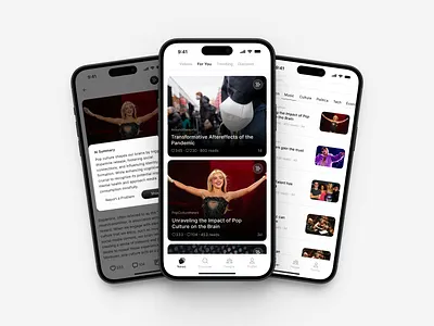 News Reader App ai app ai feature app design clean design clean ui discover home page minimalist news ai app news app news reader app news social app simple social app social media app ui design uiux user interface