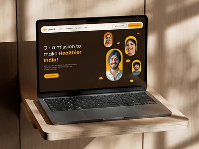 Davai - Online Pharmacy - Landing Page banner banner section e commerce floating nevigation bar header hero section landing page logo design minimal online store pharmacy ui ui design uiux user experience user interface ux web design website website design