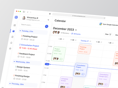 Schedulize - Calendar Dashboard appointment calendar clean dashboard dashboard calendar dashboard saas date picker events management app product design productivity productivity tool saas schedule task management team timetable to do tool ui design