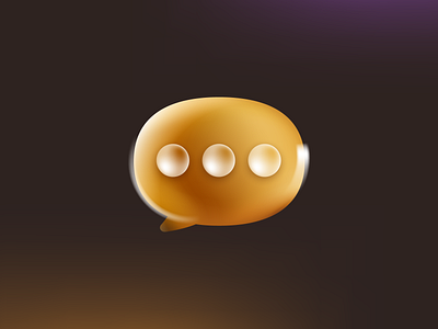 Golden speech bubble in glassmorphism style 3d branding bubble cartoon chat glassmorphism golden icon logo mark message realistic ui vector