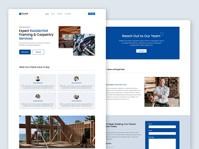 Landing Page Design : Construction carpentry construction framing landing page ui ui design ux ux design web design