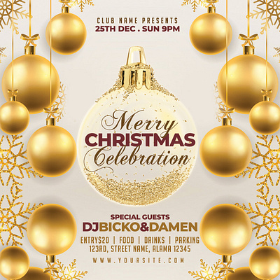 Christmas Party Flyer cheers christmas clean club party event gold merry modern new year eve night party party flyer xmas eve