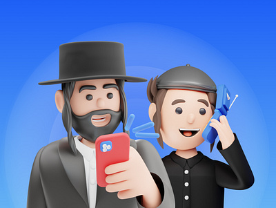 Jewish 3D Characters Design ✨ 3d 3d illustration blender