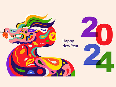 Happy Chinese New Year 2024 2024 new year celebration chinese dragon chinese dragon2024 chinese new year chinese new year2024 dragon logo happy chinese new year happy new year illustration instagram stories lunar new year symbol2024