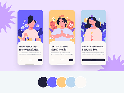 Onboarding Concept - Healthy & Wellness app concept design figma illustration mobile product design ui ux