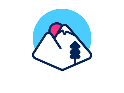 Snowy Mountain Logo aesthetic aesthetic logo blue branding design graphic design illustration illustration logo logo logo design logo mark logo mark design mountain mountain logo red simple simple logo snowy mountain snowy mountain logo vector