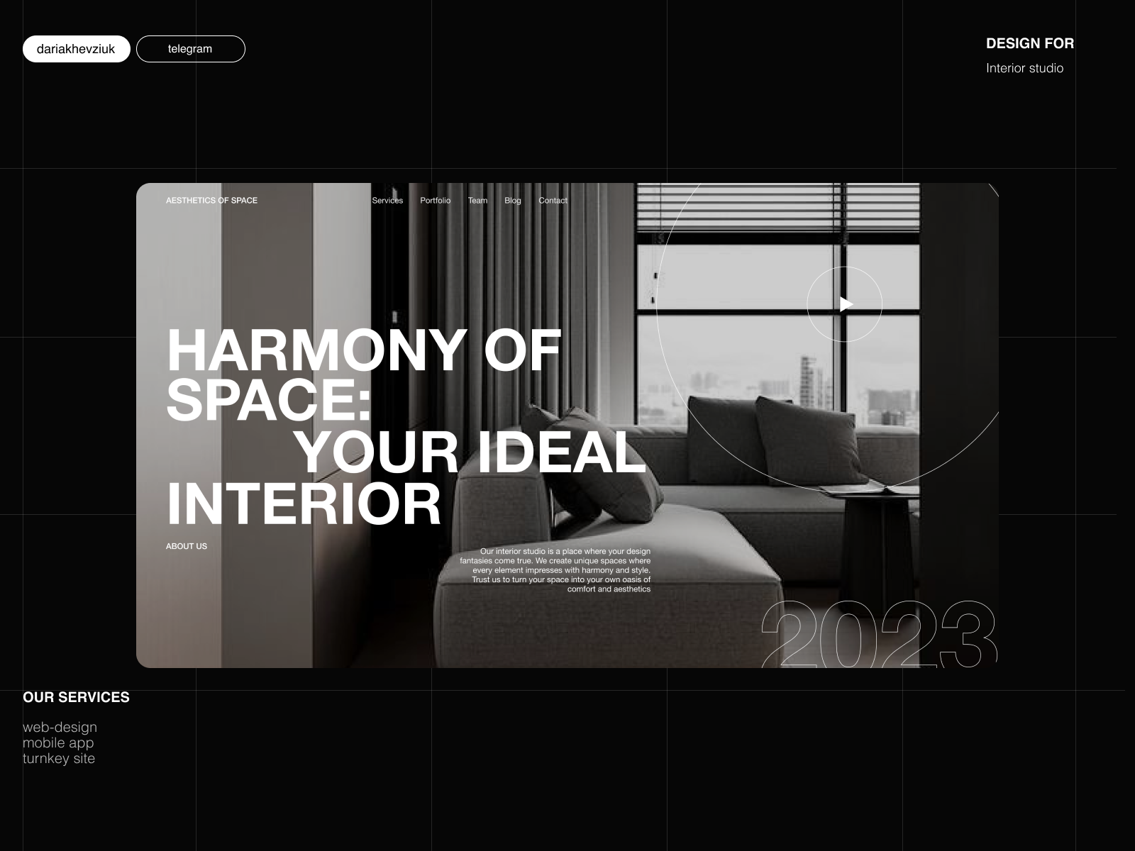 Web Design For Interior Studio By Daria Khevziuk On Dribbble