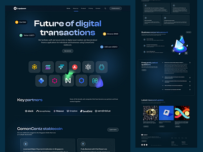 Stablecoin web landing page bitcoin crypto cryptocurrency dark mode ethereum figma finance landingpage stablecoin ui designer usd usd coin web 3.0 web design