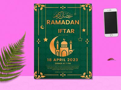 Ramadan Flyer, Flyer Design for Ramadan Iftar, Invitation Flyer a4 design design template editable graphic graphic design
