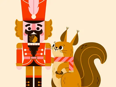 Nuts about Christmas character childrens christmas cute fun happy holiday illustration kidlit nutcracker squirrel