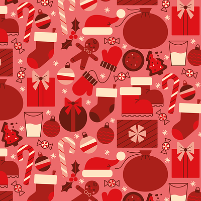 Santa Essentials character christmas cute fun happy holiday illustration pattern retro santa