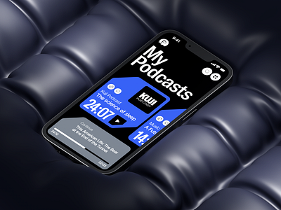 Podcast app concept 3d app interface mobile ui