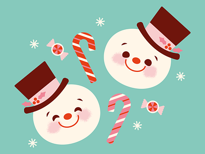 Frosty Friends character cute frosty fun happy holiday illustration pattern retro snowman vintage