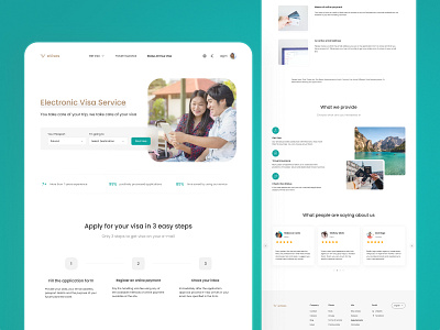 Landing Page - Electronic Visa Service design designer e visa figma fill green input junior land landing landing page logo prototype travel ui uiux ux visa web web design